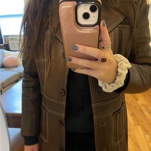 Wilson’s leather brown vintage coat